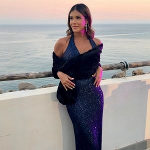 Mcduggal navy blue dress